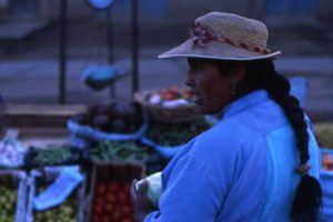 Before the market opens, Puno, Peru