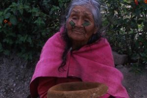 Coca woman, Huaraz, Peru
