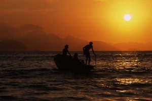 Sunrise on Copacabana, Rio, Brazil